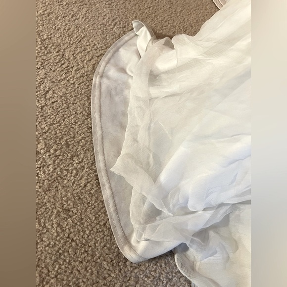 Tadashi Shoji ivory strapless size 6 100% crinkled silk chiffon formal dress - Picture 14 of 16